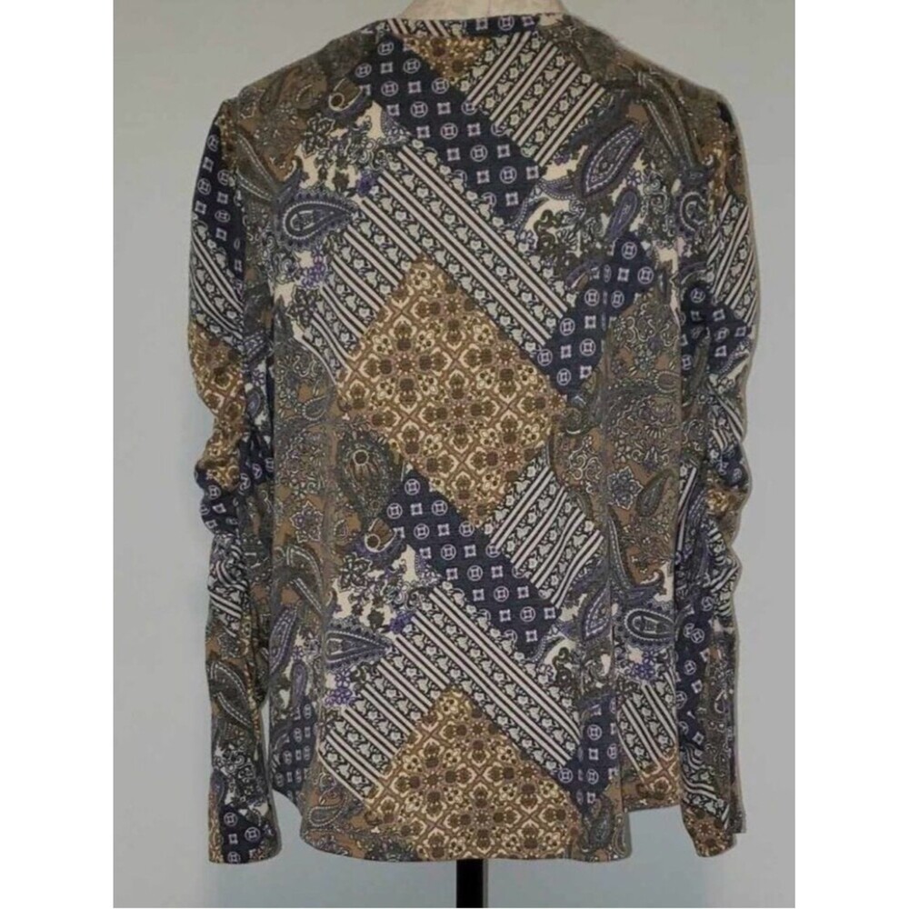 Cato Patchwork Paisley Long Sleeve Tunic Top XL - Picture 6 of 8